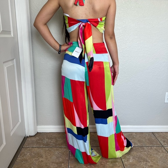 Forever 21 Red and Blue Jumpsuit Bold Colorblock Design - Picture 4 of 4